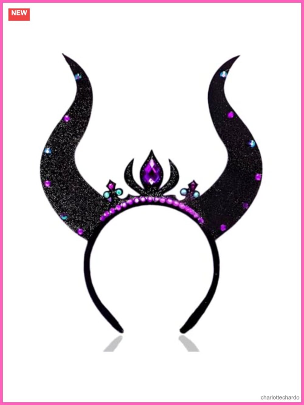 Glitter Rhinestone Devil Horn Headband Adult Halloween Cosplay Costume Party